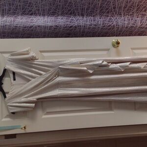 Ralph Lauren Silver and White Evening Gown